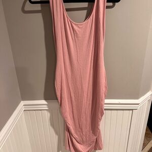 Elegant Pink Sleeveless Maternity Dress